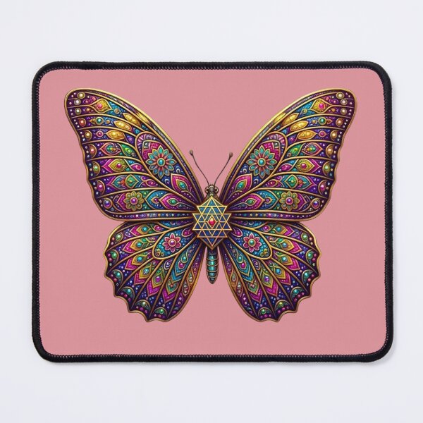 Item preview, Psychedelic Mandala Butterfly Stained Glass Style Vibrant Spiritual Art designed and sold by Good Vibes .