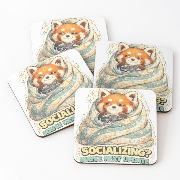 Item preview, Socializing? Maybe Next Update – Cozy Gamer Red Panda Meme designed and sold by NarpLTD.