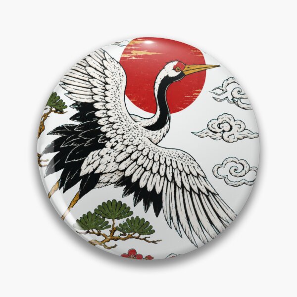 Item preview, Japanese Crane Peace Longevity Art designed and sold by Retro Moon Studio.