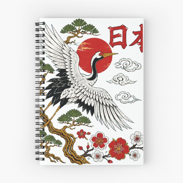 Item preview, Japanese Crane Peace Longevity Art designed and sold by Retro Moon Studio.