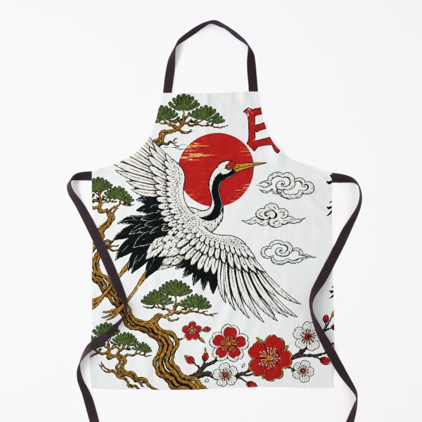 Item preview, Japanese Crane Peace Longevity Art designed and sold by Retro Moon Studio.