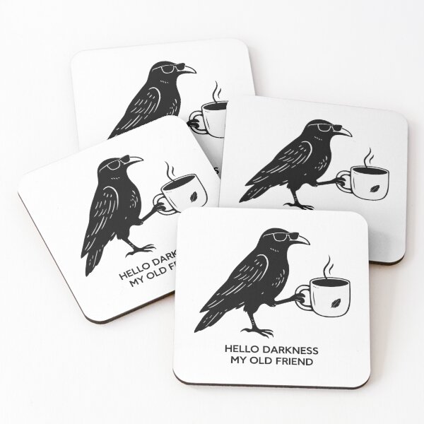 Item preview, Hello Darkness My Old Friend Darkness Raven Crow Coffee designed and sold by TeeBlooms.