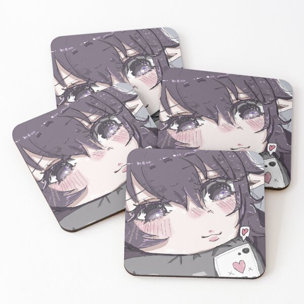 Item preview, girl with purple hair texting (anime) designed and sold by MysticRacoon6.