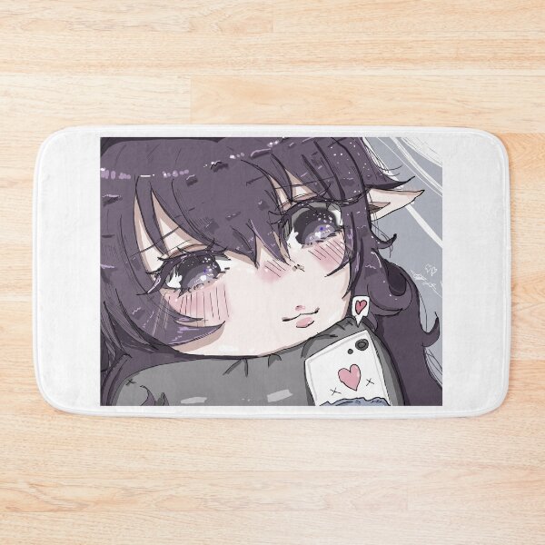 Item preview, girl with purple hair texting (anime) designed and sold by MysticRacoon6.