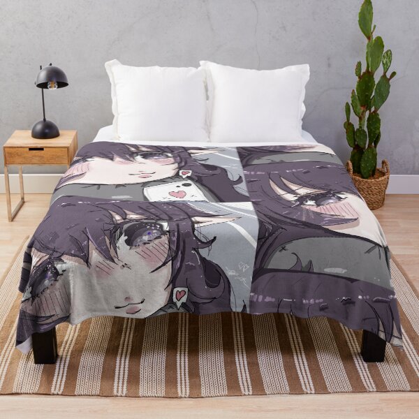 Item preview, girl with purple hair texting (anime) designed and sold by MysticRacoon6.