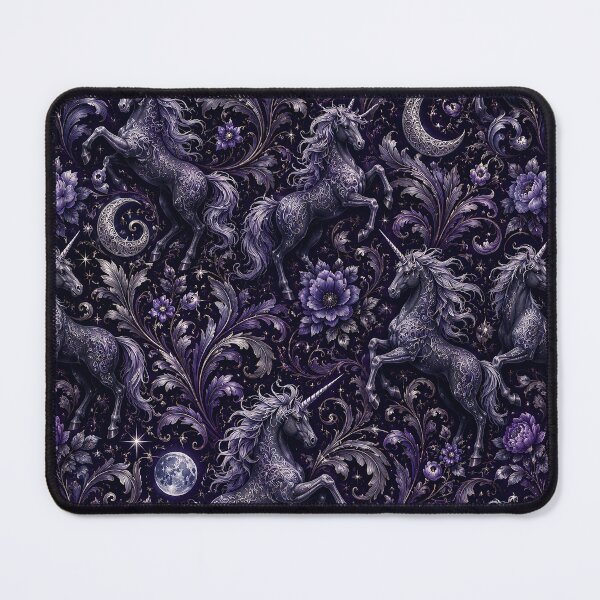 Item preview, Dark Unicorn Moon Floral Pattern designed and sold by Rui Mythic Studio.