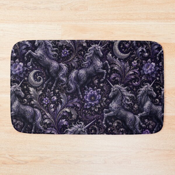 Item preview, Dark Unicorn Moon Floral Pattern designed and sold by Rui Mythic Studio.