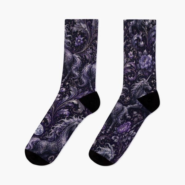 Item preview, Dark Unicorn Moon Floral Pattern designed and sold by Rui Huang.