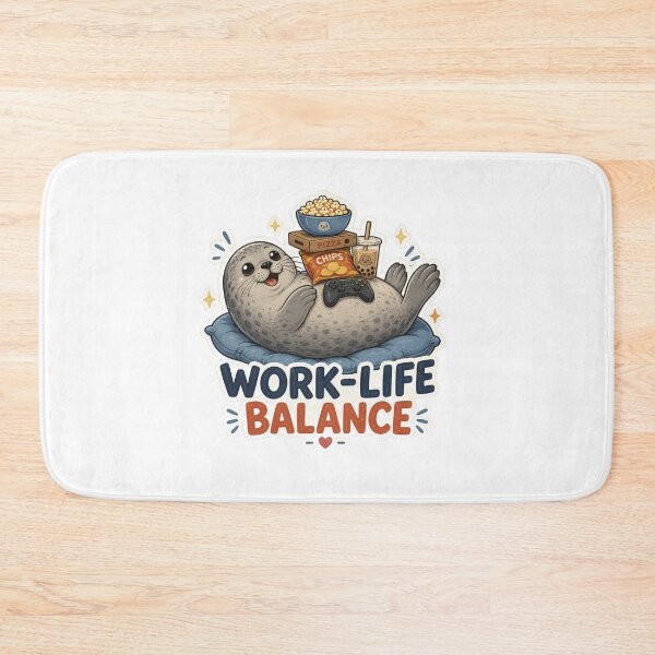 Item preview, Work-Life Balance – Funny Seal Snack Lover Meme designed and sold by NarpLTD.