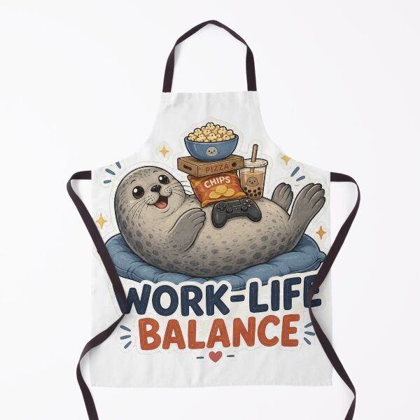 Item preview, Work-Life Balance – Funny Seal Snack Lover Meme designed and sold by NarpLTD.