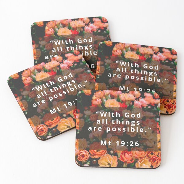 Item preview, With God All Things Are Possible - Floral Christian Bible Verse designed and sold by icreativestudio.