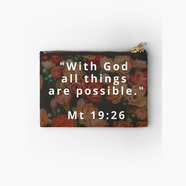 Item preview, With God All Things Are Possible - Floral Christian Bible Verse designed and sold by icreativestudio.