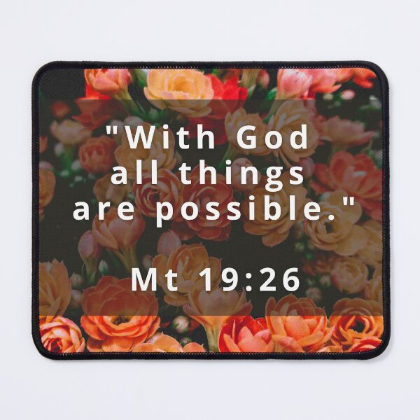 Item preview, With God All Things Are Possible - Floral Christian Bible Verse designed and sold by icreativestudio.