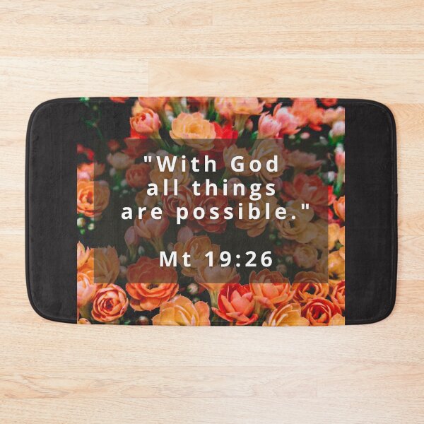 Item preview, With God All Things Are Possible - Floral Christian Bible Verse designed and sold by icreativestudio.