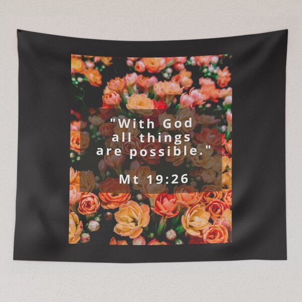 Item preview, With God All Things Are Possible - Floral Christian Bible Verse designed and sold by icreativestudio.