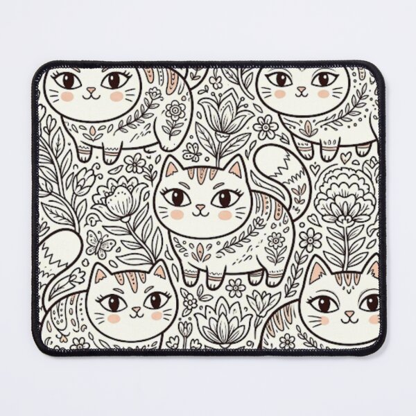 Item preview, Color Your Own Folk Art Cats designed and sold by Iampoji.