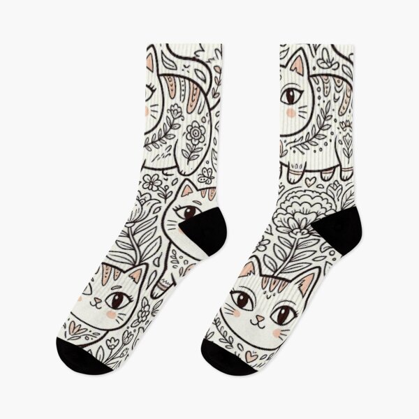 Item preview, Color Your Own Folk Art Cats designed and sold by Iampoji.