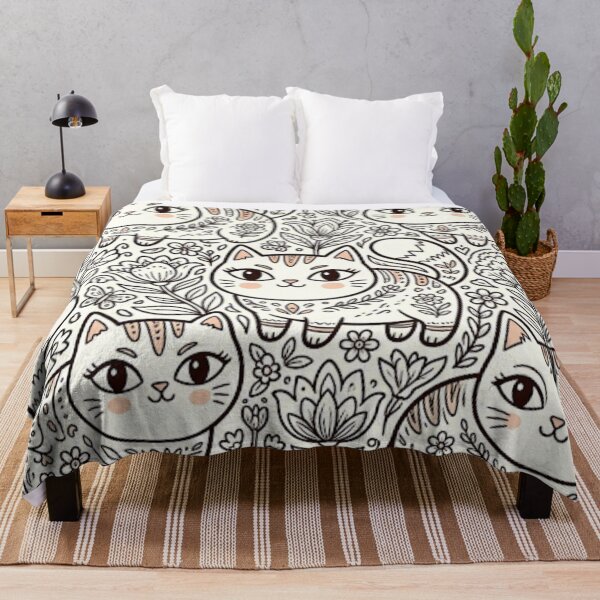 Item preview, Color Your Own Folk Art Cats designed and sold by Iampoji.