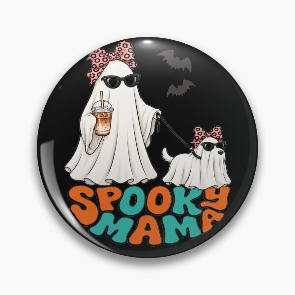 Item preview, Retro Spooky Mama Ghost Walking Ghost Dog Halloween designed and sold by tamdevo1.