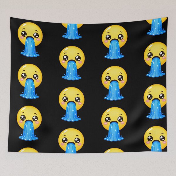 Item preview, Cute Kawaii Emoji Puking Blue Slime designed and sold by Seculinator.