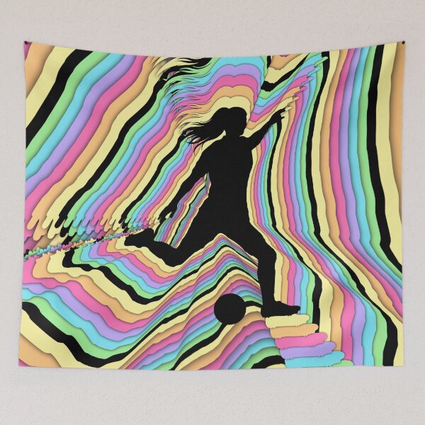 Item preview, Echoes of the Strike Female Silhouette Football Art designed and sold by BlackthornDsign.
