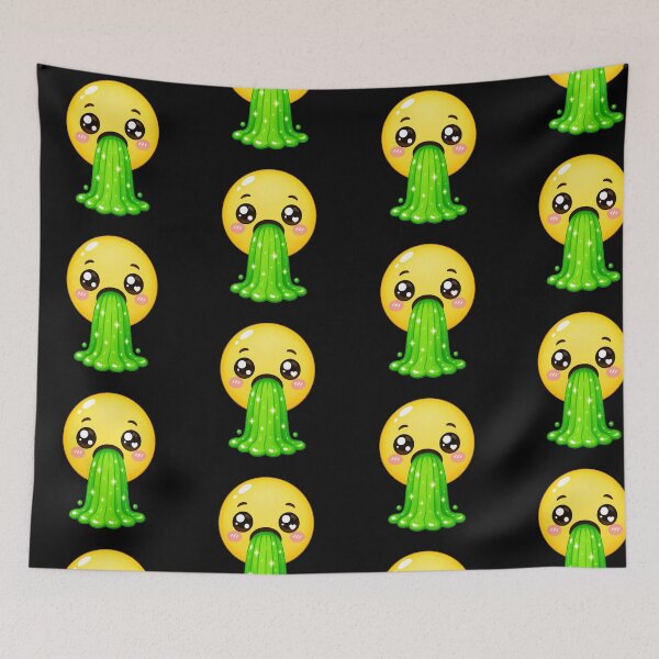 Item preview, Cute Kawaii Emoji Puking Green Slime designed and sold by Seculinator.