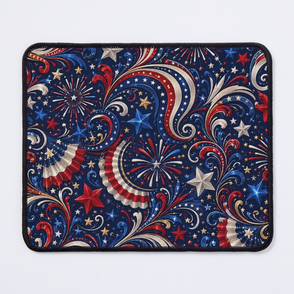 Item preview, Patriotic Stars Fireworks Swirl Pattern designed and sold by Rui Huang.