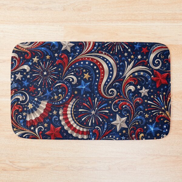 Item preview, Patriotic Stars Fireworks Swirl Pattern designed and sold by Rui Mythic Studio.