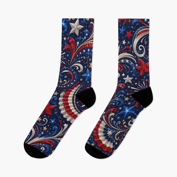 Item preview, Patriotic Stars Fireworks Swirl Pattern designed and sold by Rui Huang.