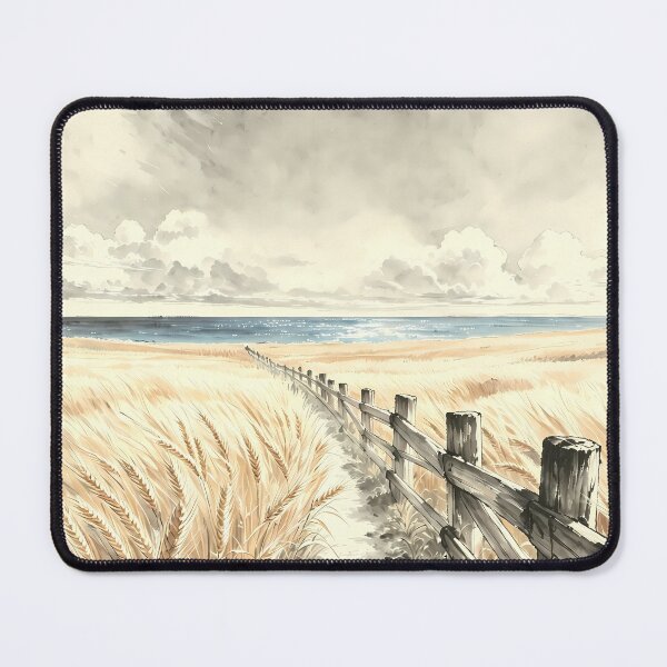 Item preview, ​Path to the Ocean: Golden Wheat Field & Sea designed and sold by HezeOtakuArt.