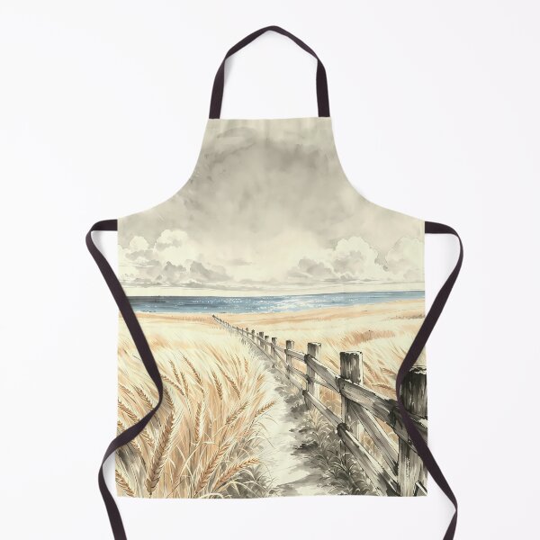 Item preview, ​Path to the Ocean: Golden Wheat Field & Sea designed and sold by HezeOtakuArt.