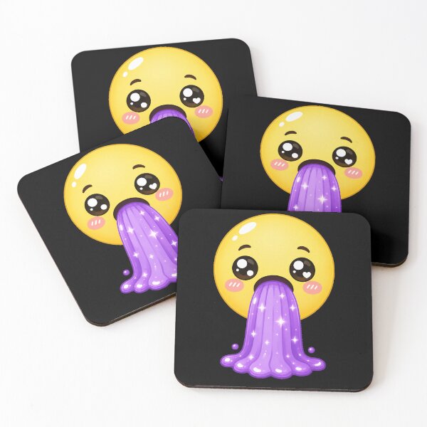 Artikelvorschau, Cute Kawaii Emoji Puking Purple Slime entworfen und verkauft von Seculinator.