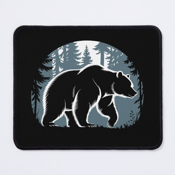 Item preview, Majestic Bear Forest Silhouette | Wilderness Nature Art | Vintage Wildlife Illustration designed and sold by Drayfits.