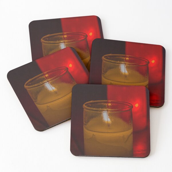 Item preview, Warm Votive Candle Glow In Glass With Red Candlelight Reflection For Moody Ambiance designed and sold by Nmallia.