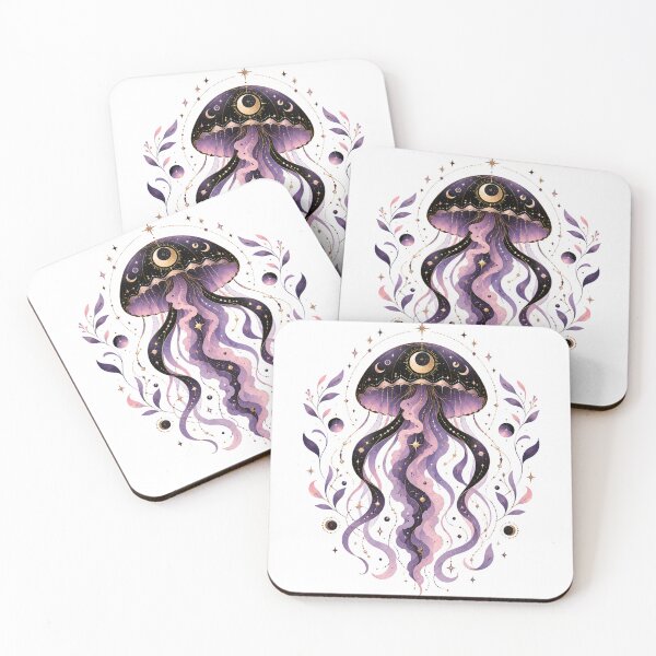 Item preview, Mystical Cosmic Jellyfish Moon Art designed and sold by ModernMoodCo.