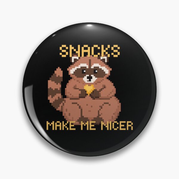 Item preview, Pixel Art Raccoon Snacks Make Me Nicer Funny Trash Panda designed and sold by Kuzmier.