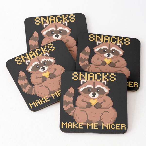 Item preview, Pixel Art Raccoon Snacks Make Me Nicer Funny Trash Panda designed and sold by Kuzmier.