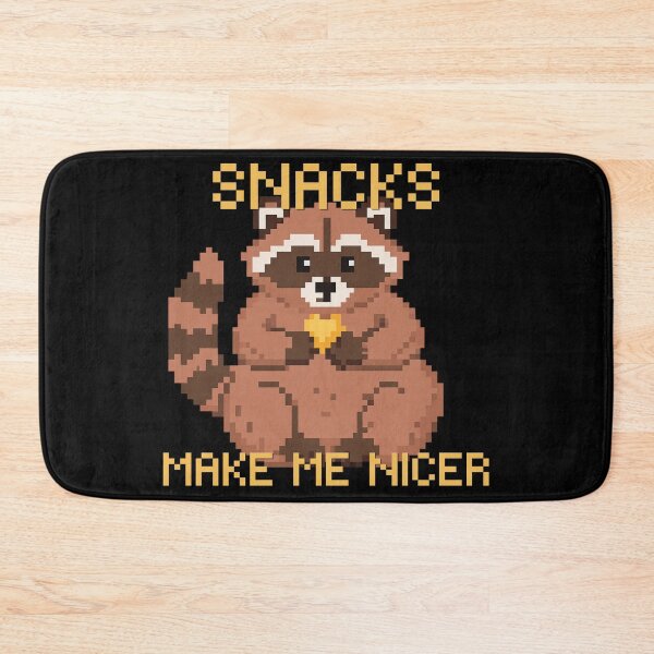 Item preview, Pixel Art Raccoon Snacks Make Me Nicer Funny Trash Panda designed and sold by Kuzmier.