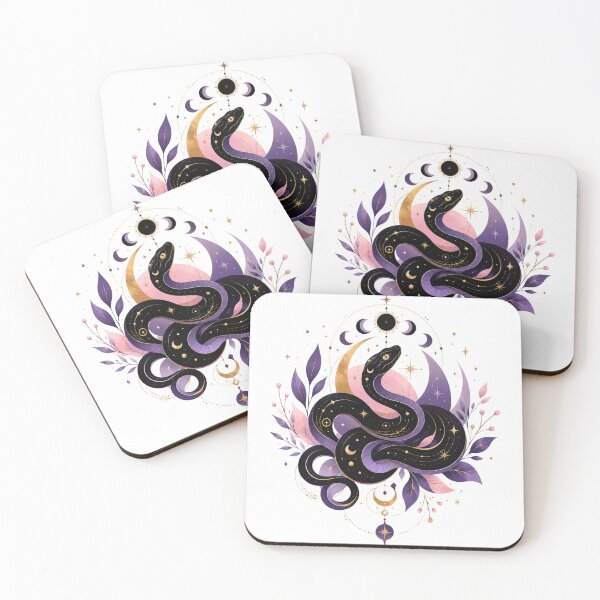 Item preview, Lunar Snake Celestial Botanical Art designed and sold by ModernMoodCo.