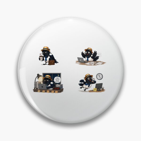 Item preview, Office Worker Chorangi Magpie Sticker Set | Funny Korean Work Life Birds designed and sold by K-Tradition.