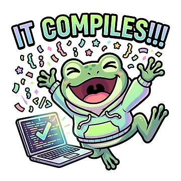 Artwork thumbnail, It Compiles Frog Coder Cute Programmer Coding Humor by Urben Loop
