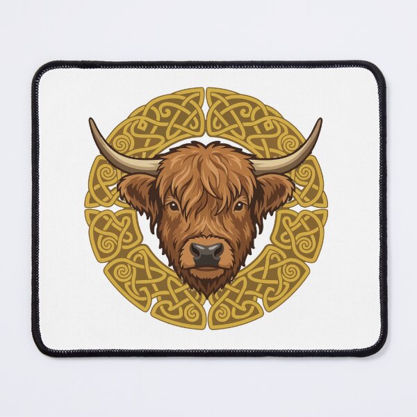 Item preview, Highland Cow Scottish Celtic Knot Boho Art designed and sold by ArcApparel2020.