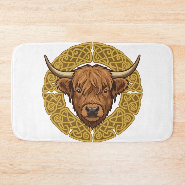 Item preview, Highland Cow Scottish Celtic Knot Boho Art designed and sold by ArcApparel2020.