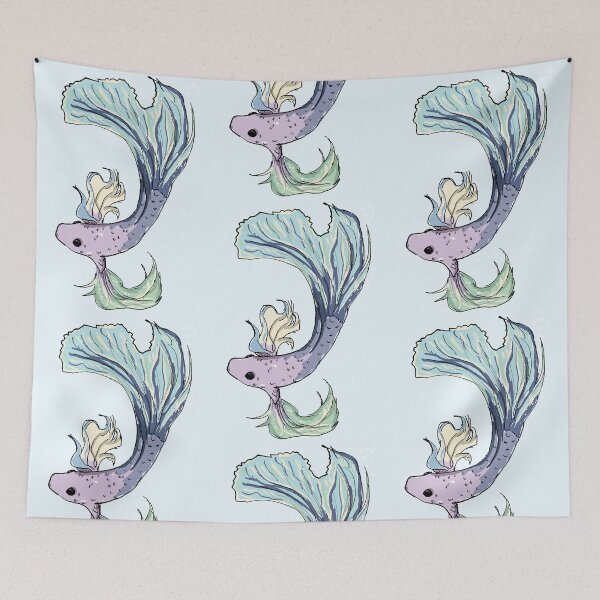 Item preview, pretty betta fish swimming designed and sold by MysticRacoon6.