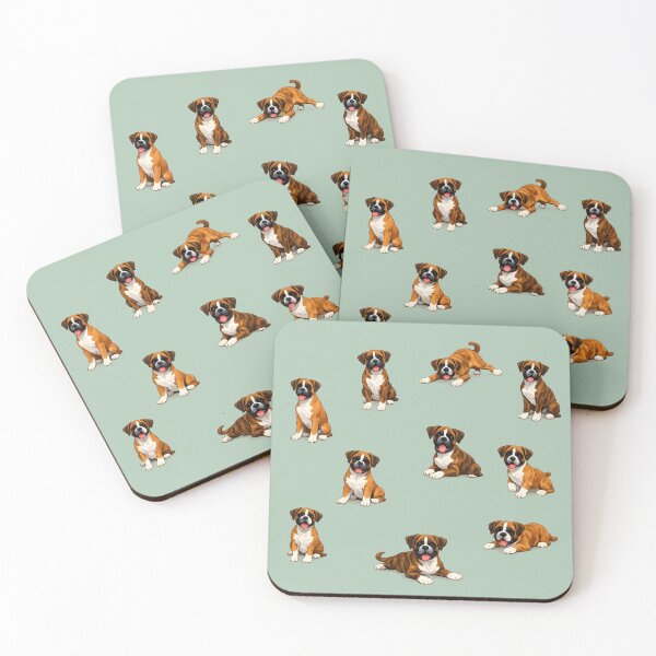 Item preview, Playful Boxer Puppy Pattern – Cute Watercolor Dog Illustration designed and sold by blankTeeShirt.