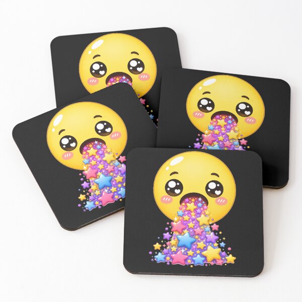Aperçu de l'œuvre Cute Kawaii Emoji Puking Pastel Stars créée et vendue par Seculinator.