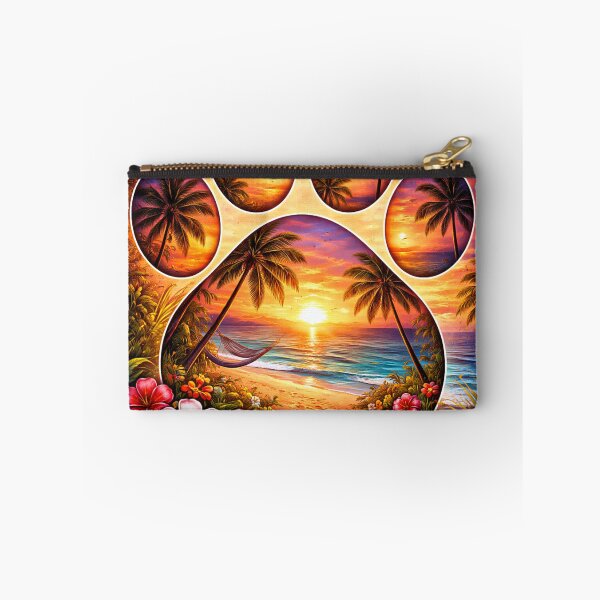 Item preview, Tropical Sunset Beach Paw Print Art designed and sold by TTM Inspirational.