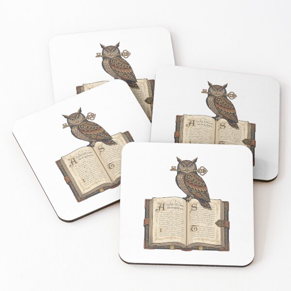Item preview, Wise Owl Keeper of Ancient Secrets Fantasy Book Art. designed and sold by MyHappyArtShop.