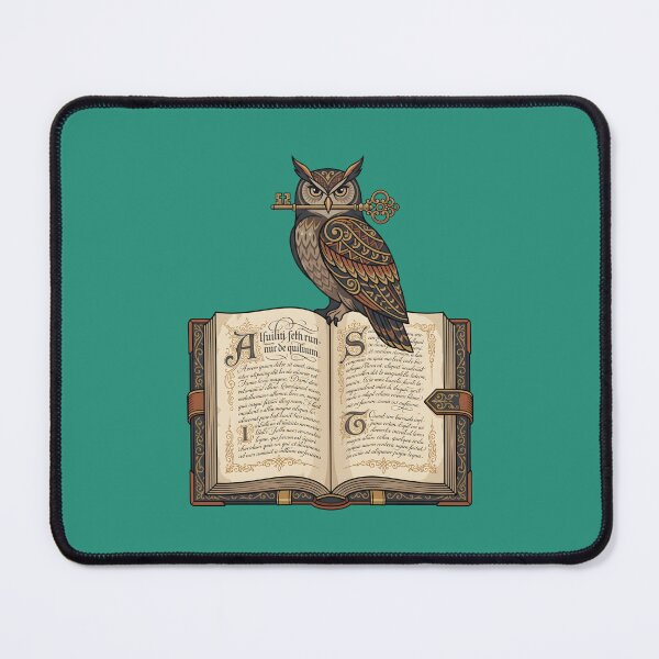 Item preview, Wise Owl Keeper of Ancient Secrets Fantasy Book Art. designed and sold by MyHappyArtShop.