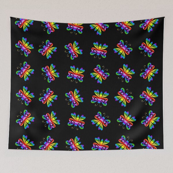 Item preview, Cute Rainbow Butterflies Pattern designed and sold by Sartoris Art.